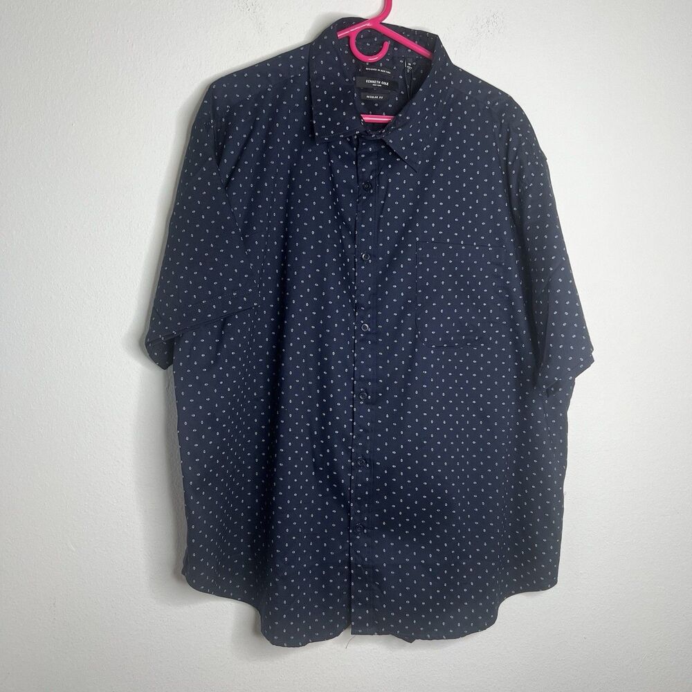 Kenneth Cole NY  Men's  Shirt Navy Regular Fit Size 3X